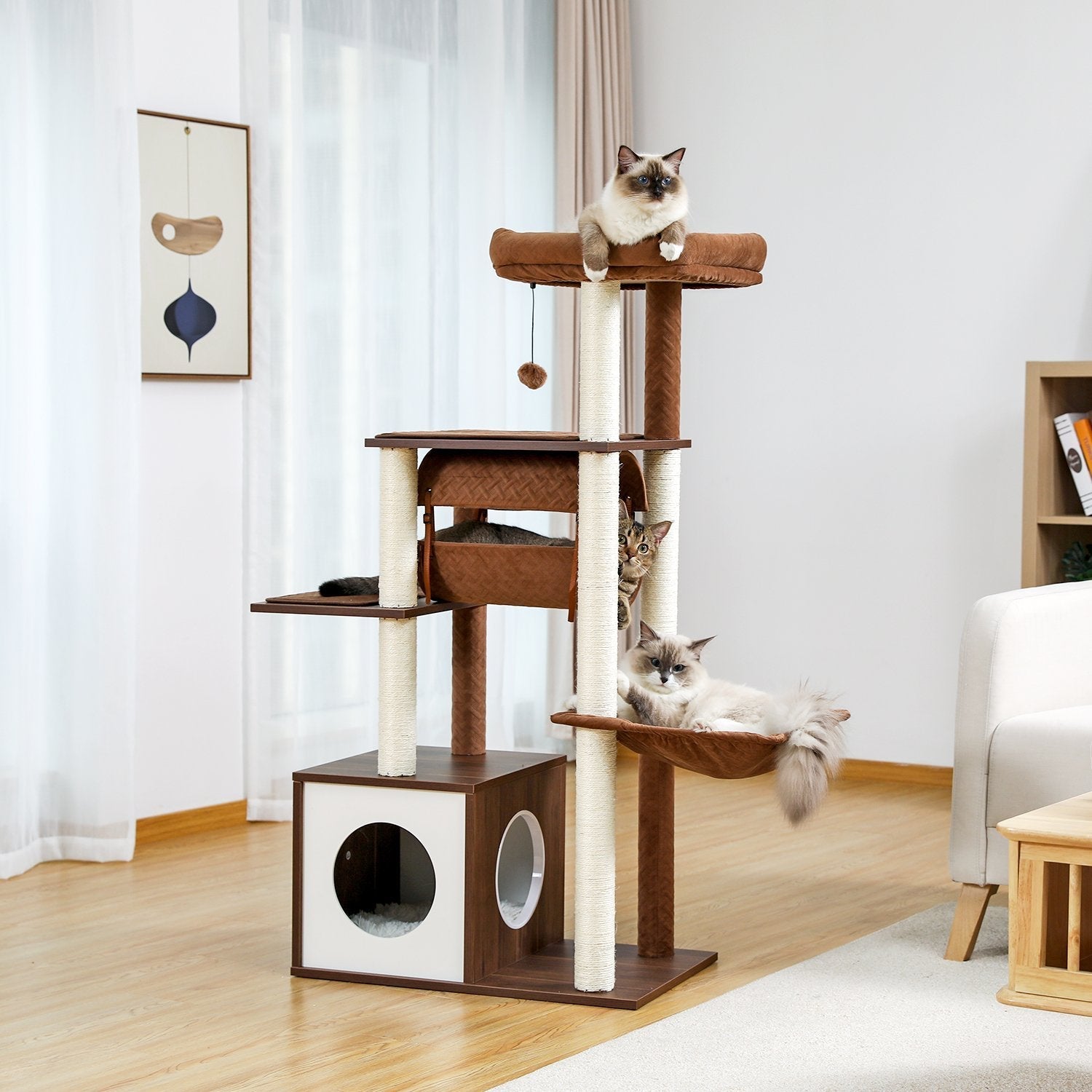 PAWZ Road Tunnel Modern Cat Tree Furniture - AMT0102BN