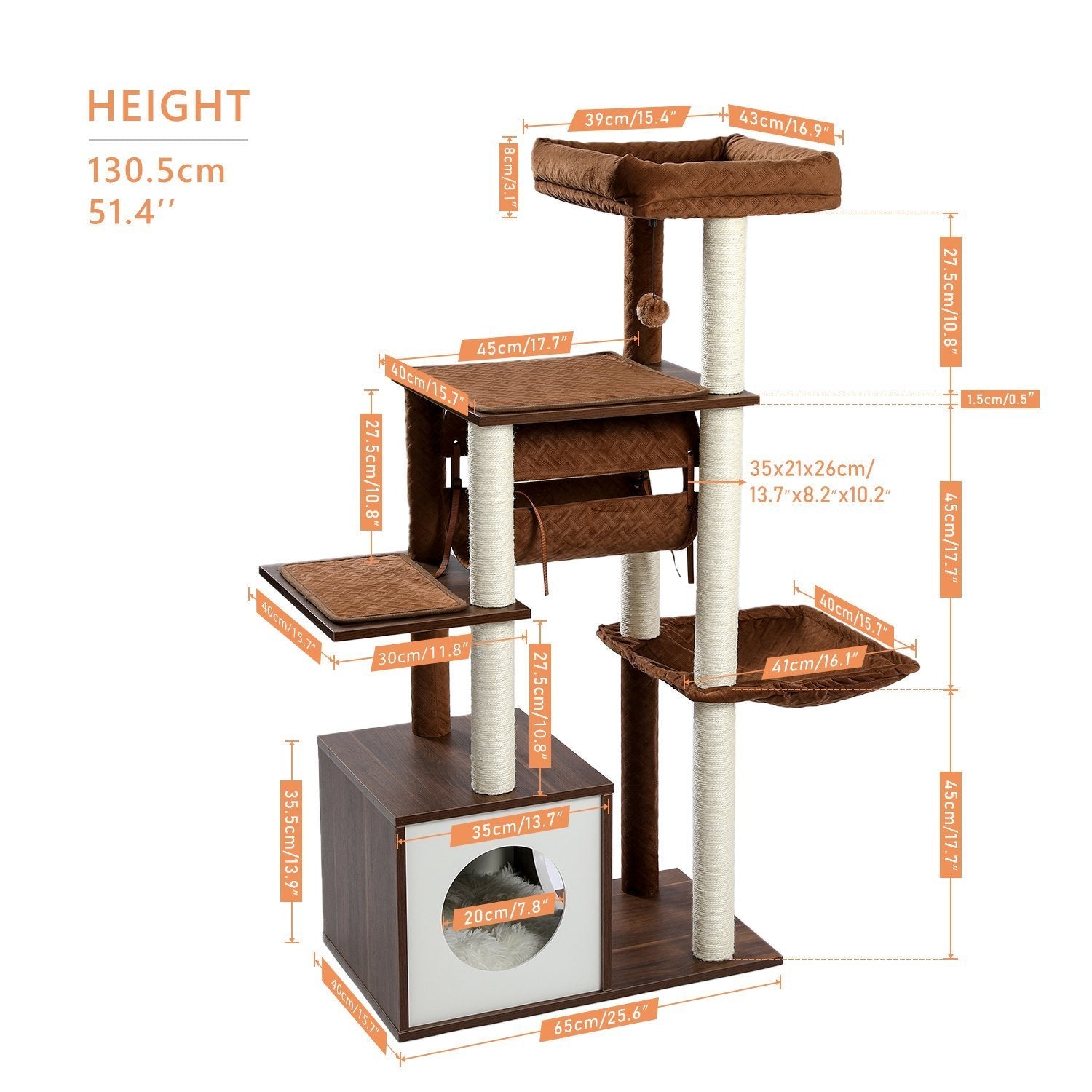 PAWZ Road Tunnel Modern Cat Tree Furniture (CA/USA) - AMT0102BN