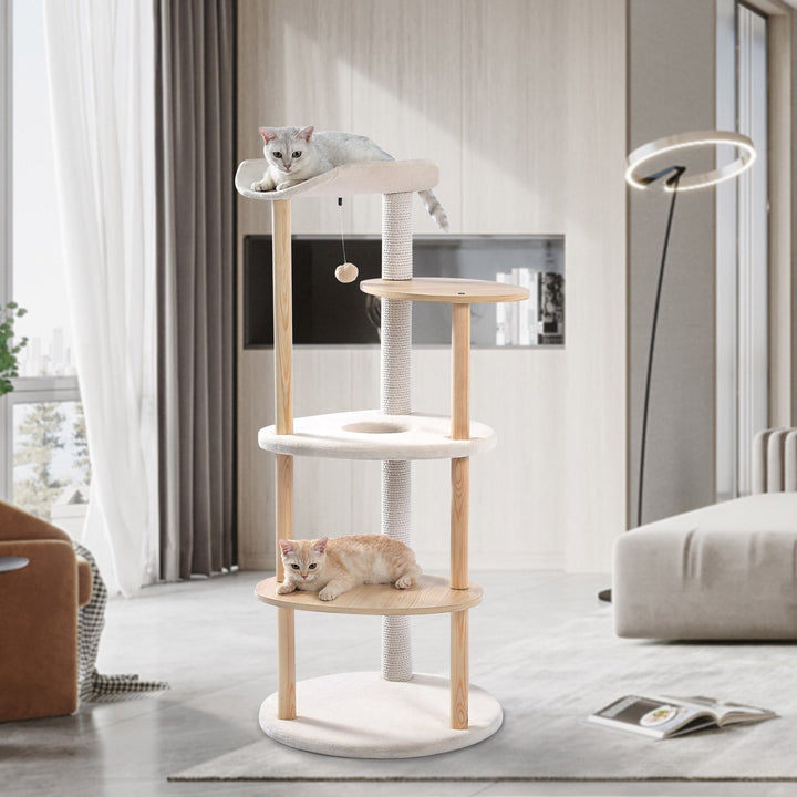 PAWZ Road Wooden Multi-level Cat Tower Curious Hole - AMT0075BG