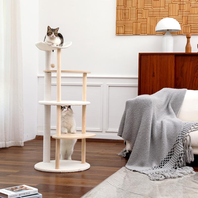 PAWZ Road Wooden Multi-level Cat Tower Curious Hole (USA/CA) - AMT0075BG